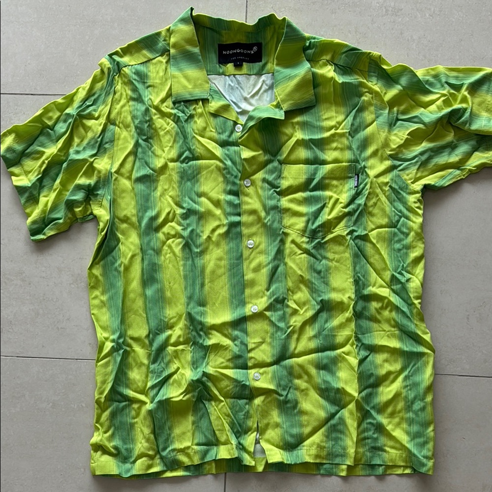 NoonGoons Green and Yellow Casual Button Down Shirt
